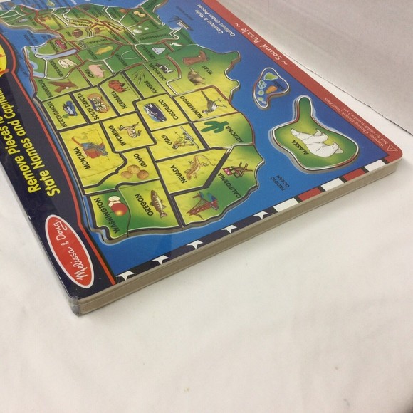 Melissa & Doug U.S.A. Sound Puzzle Wooden State Names & Capital New Sealed - Picture 9 of 10